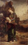 Gustave Moreau Thracian Girl Carrying the Head of Orpheus on His Lyre France oil painting artist